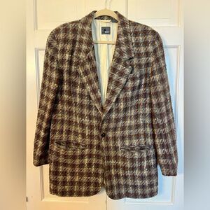 LizWear 90s Vintage Wool Blend Chunky Plaid Blazer Jacket Sz 10 Country House